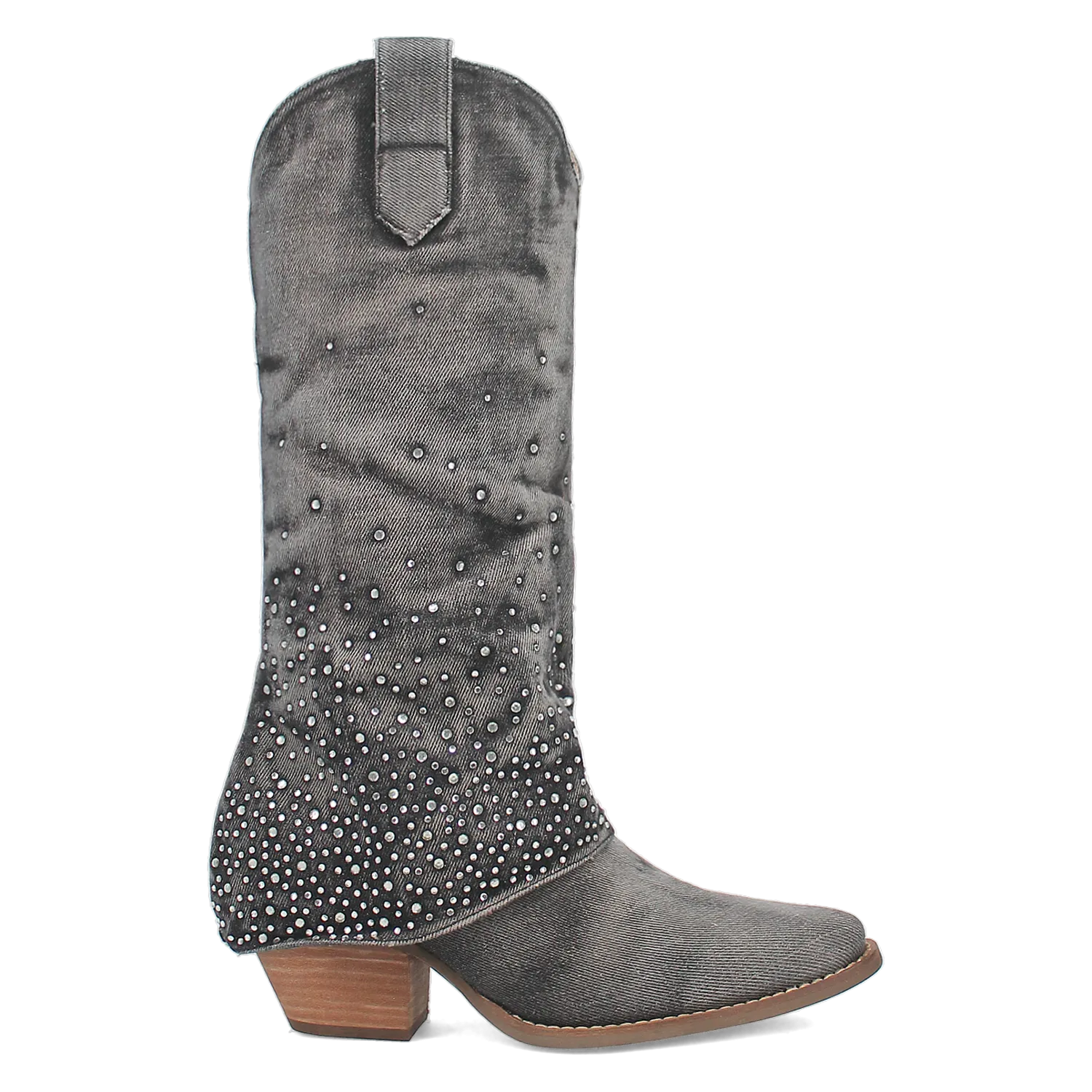 Eye Candy Black Denim & Rhinestone Boot (DS)