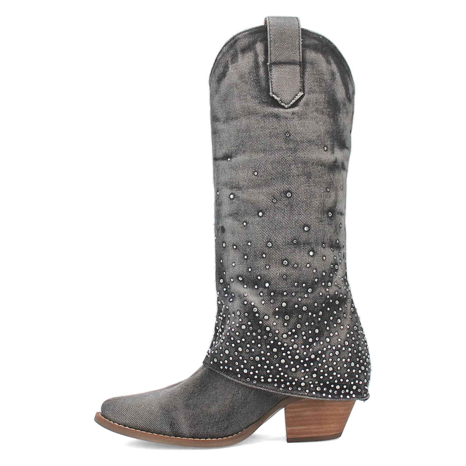 Eye Candy Black Denim & Rhinestone Boot (DS)