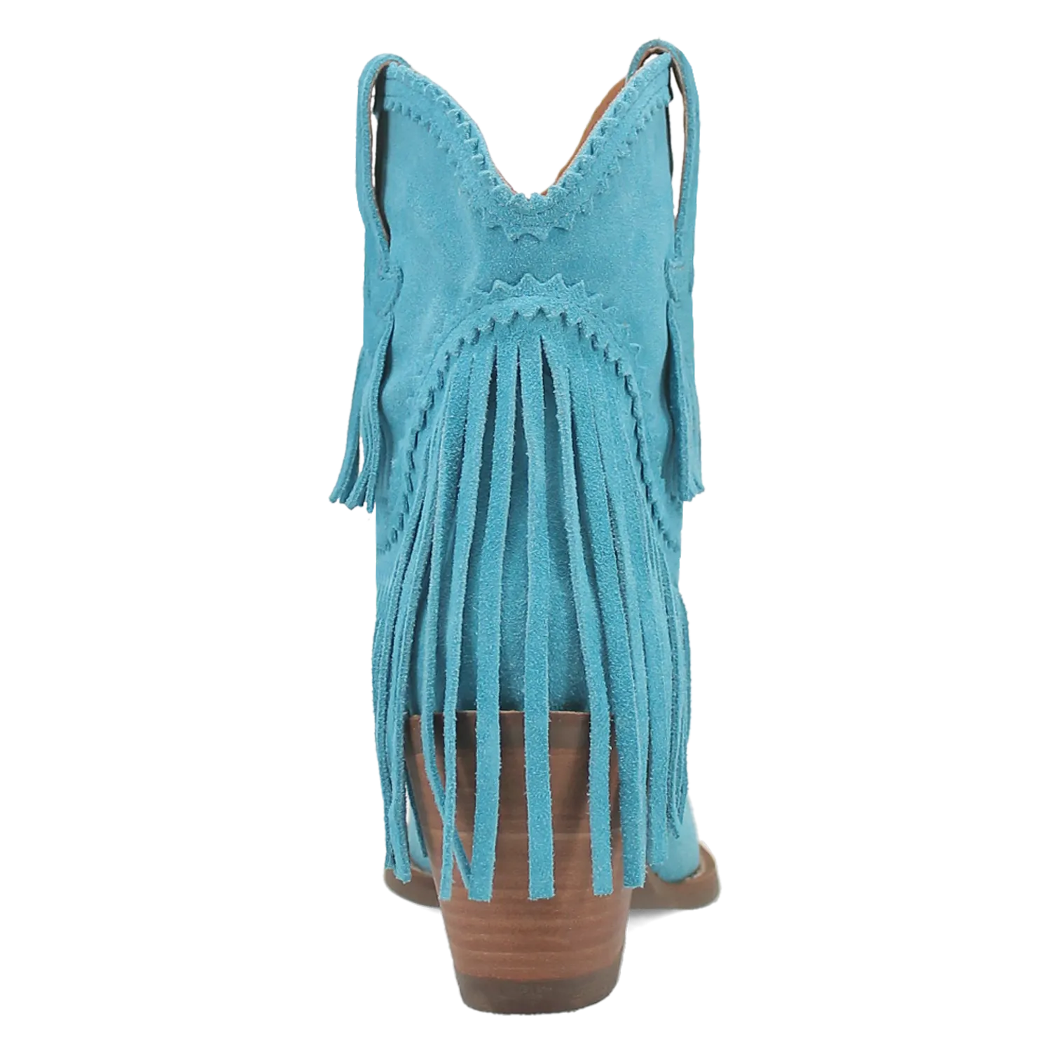 Fandango Blue Suede Leather & Fringe Bootie (DS)