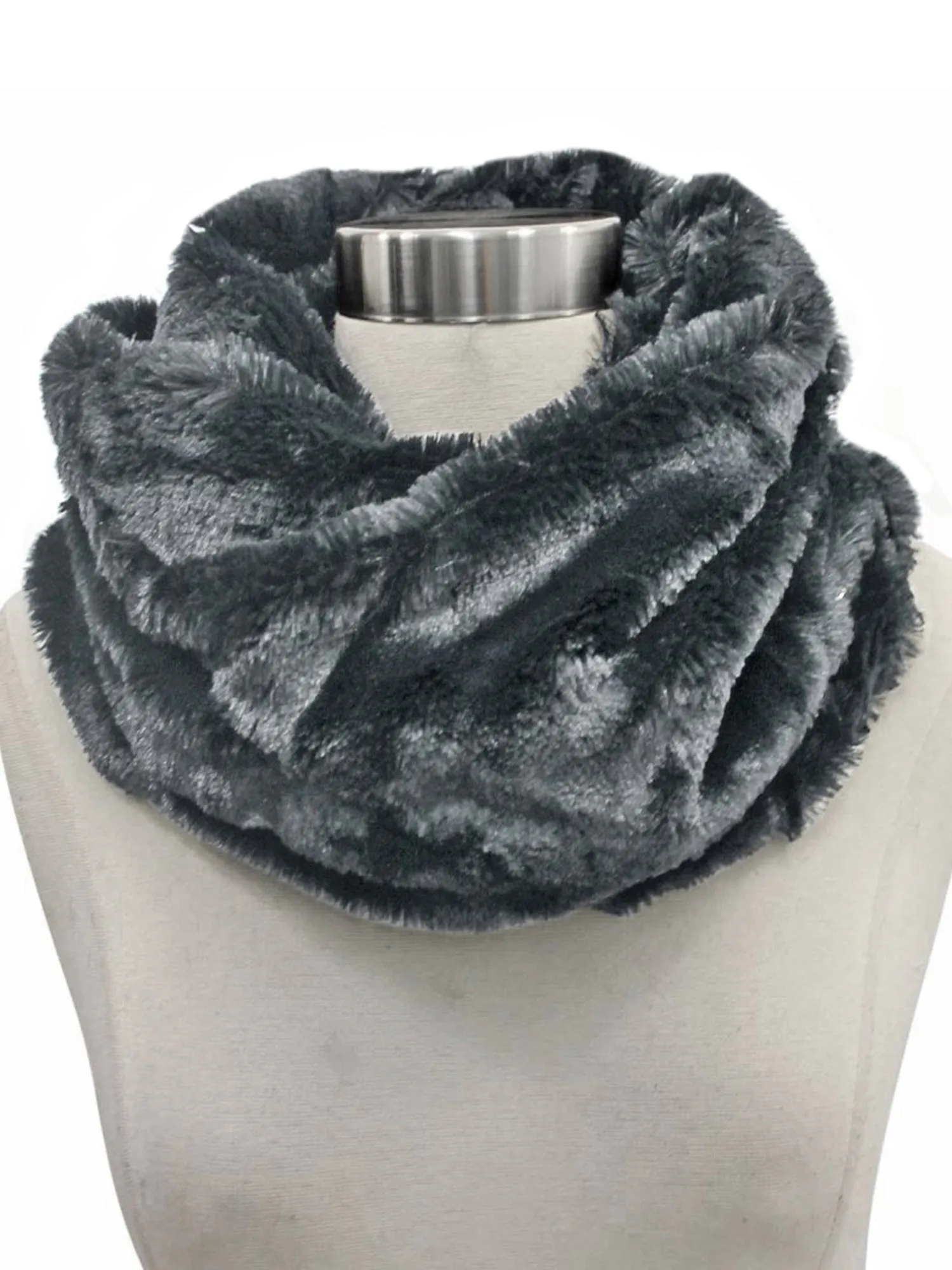 Faux Fur Infinity Neck Warmer Winter Scarf