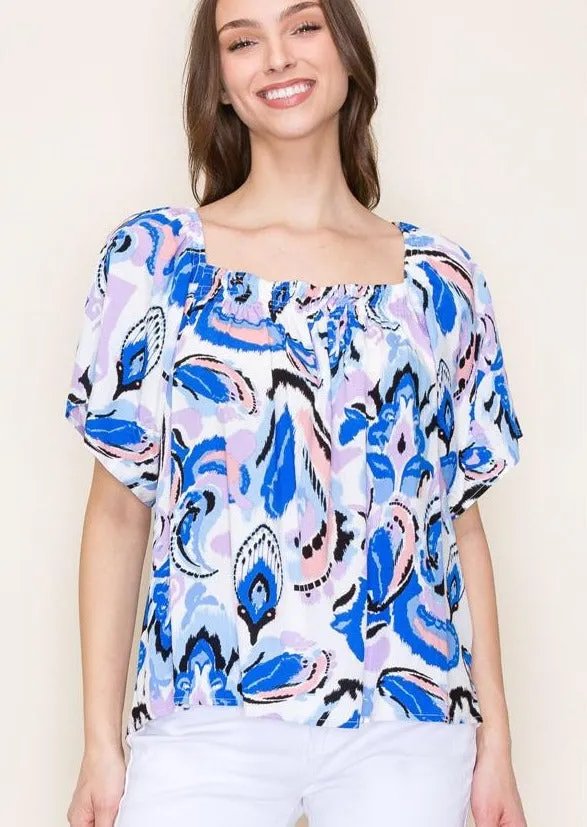 FINAL SALE - Flyaway Printed Square Neck Tops - 2 Colors!