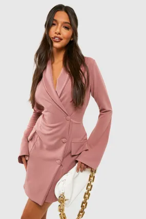 Flared Sleeve Tailored Blazer Mini Dress