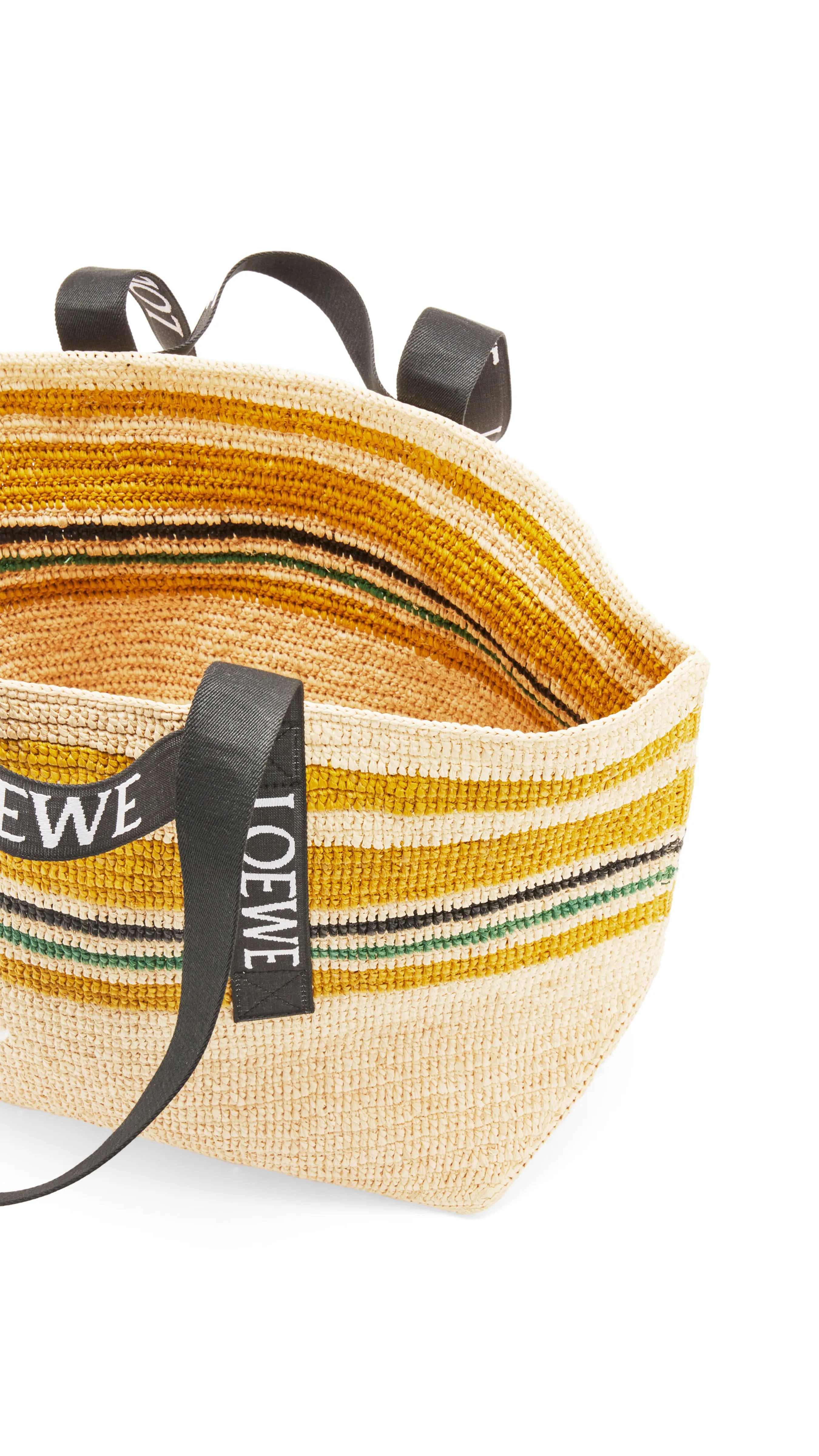 Fold Shopper in Raffia - Multicolor/Black