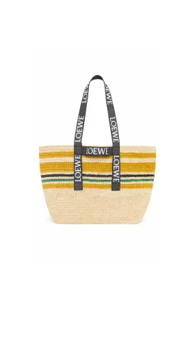 Fold Shopper in Raffia - Multicolor/Black