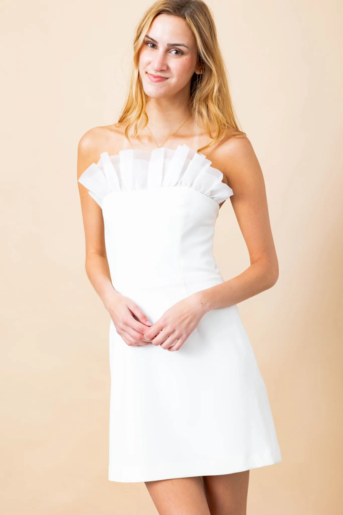 French Connection Organza Strapless Dress