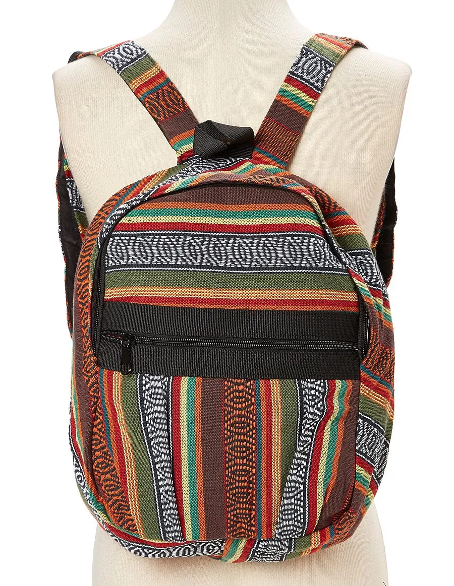 Geometric Woven Backpack