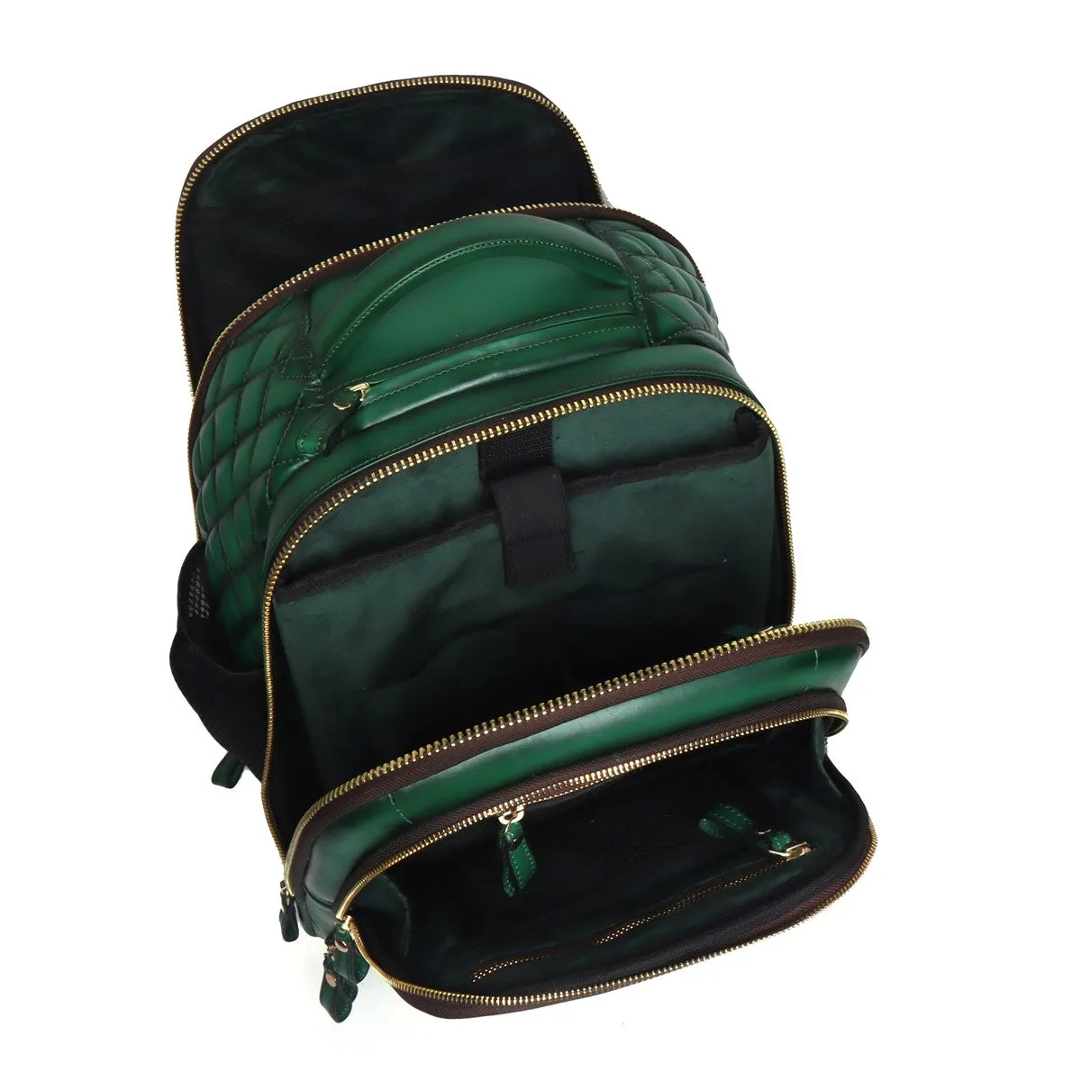 Green Genuine Leather Travel Backpack by Brune & Bareskin