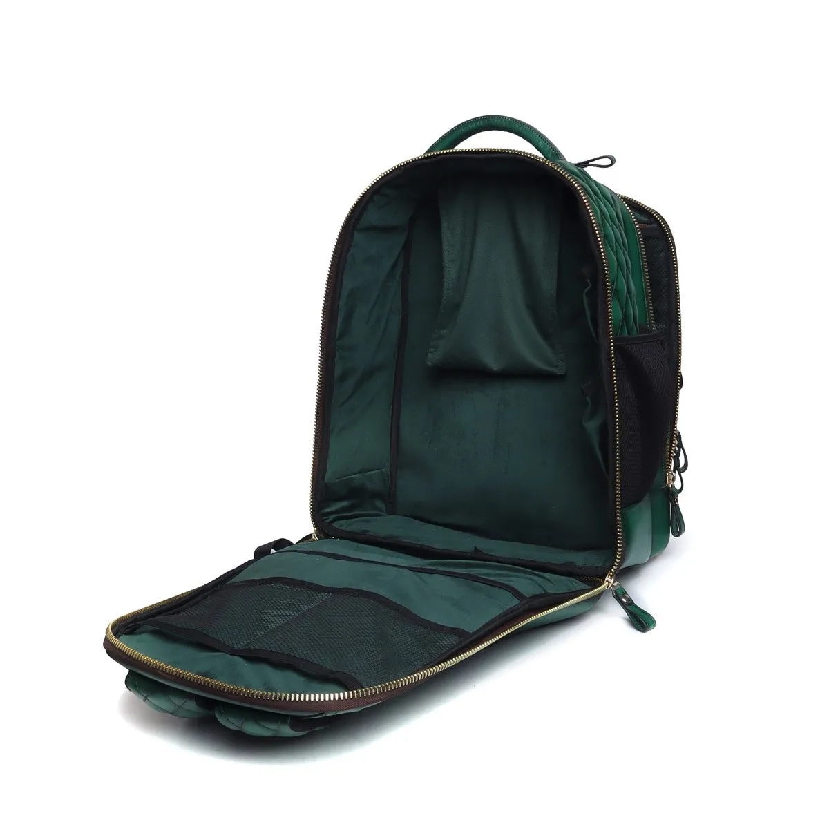 Green Genuine Leather Travel Backpack by Brune & Bareskin