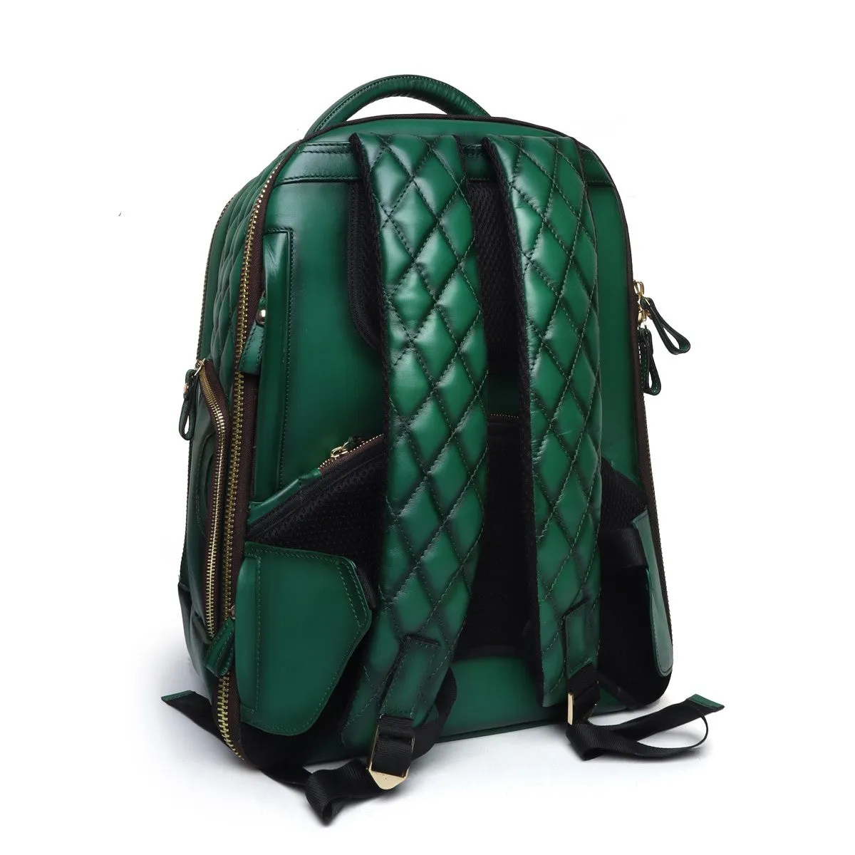 Green Genuine Leather Travel Backpack by Brune & Bareskin