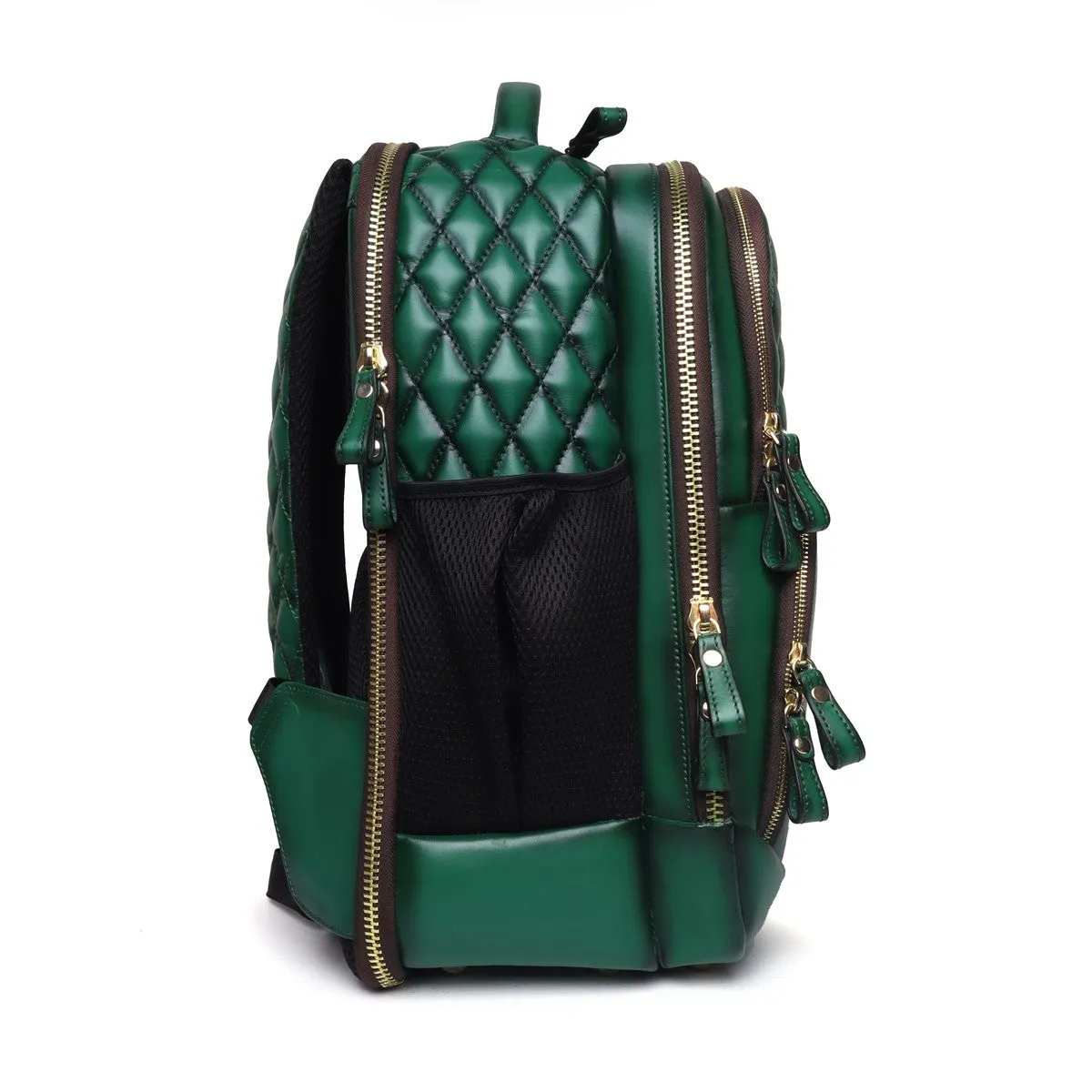 Green Genuine Leather Travel Backpack by Brune & Bareskin