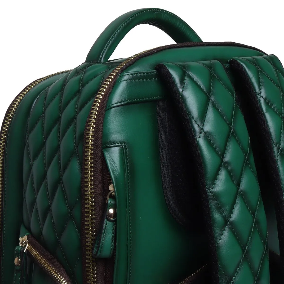 Green Genuine Leather Travel Backpack by Brune & Bareskin