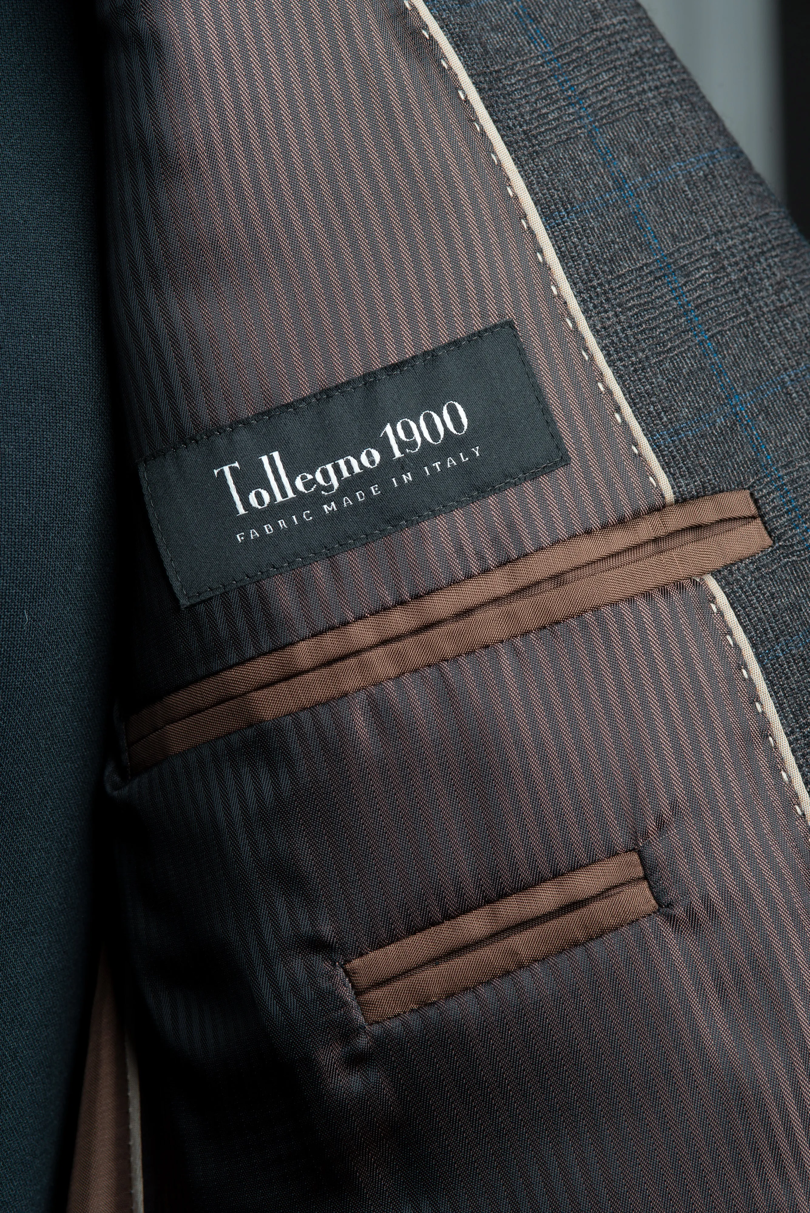 Grey Prince of Wales Flannel Suit with Blue by Tollegno