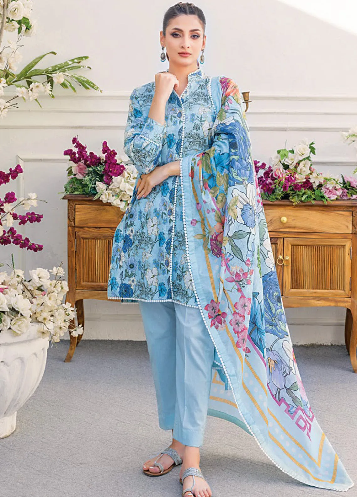 Gul Ahmed Printed Lawn Unstitched 3 Piece Suit - GA24EL CL-42100 B