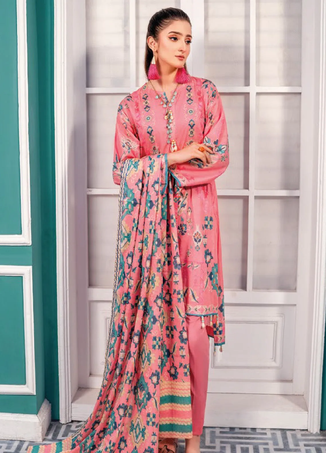 Gul Ahmed Printed Lawn Unstitched 3 Piece Suit - GA24EL CL-42124