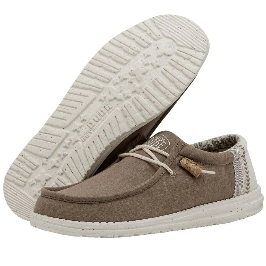 Hey Dude Men’s Wally Break Stitch Slip On Shoes-Clay