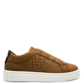 Hugo Boss Brown Leather B Elastic Sneaker