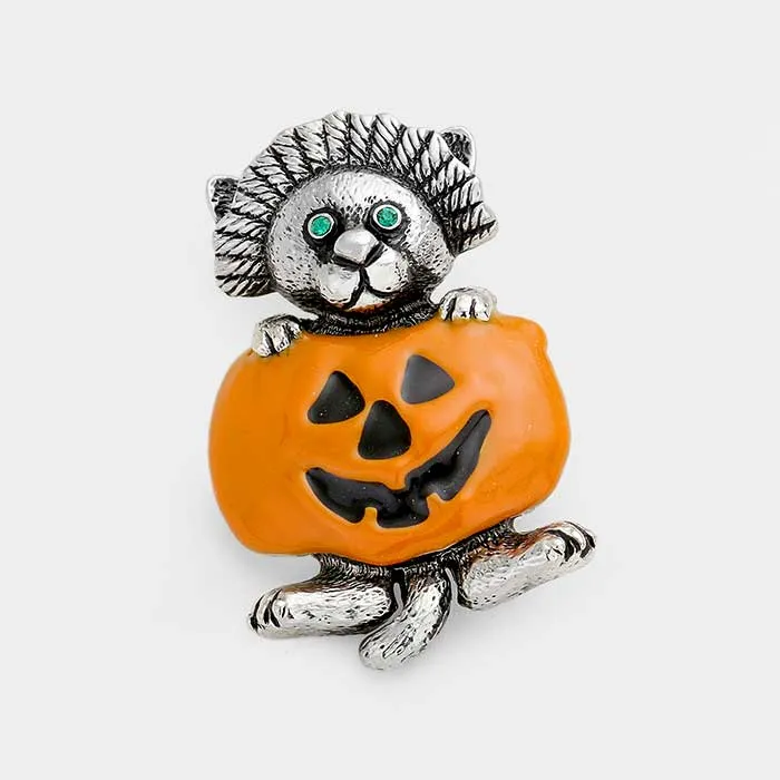 iLLASPARKZ Enamel Pumpkin Brooch