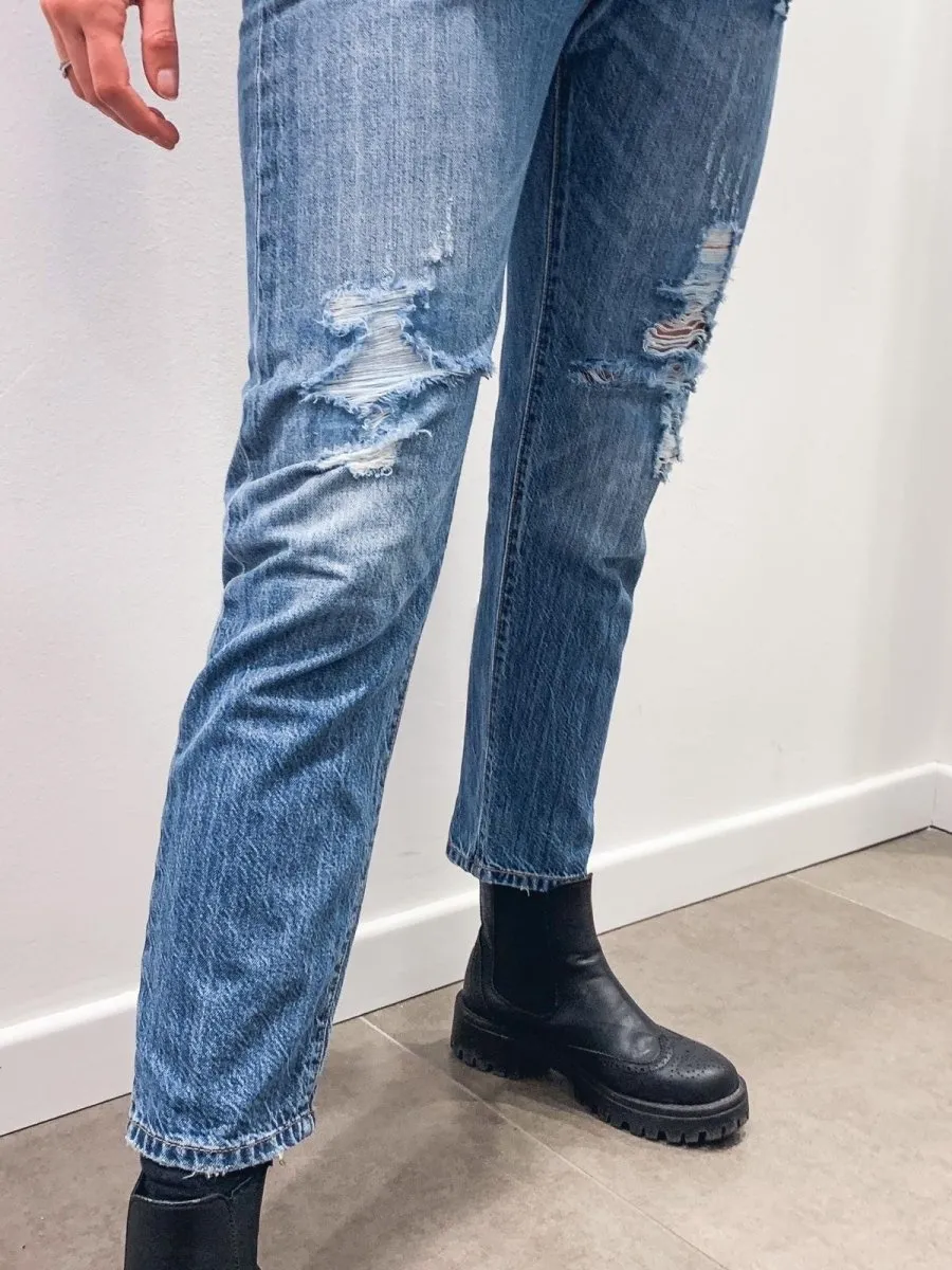 Jeans lunghi Levi's Vintage a caramella con strappi