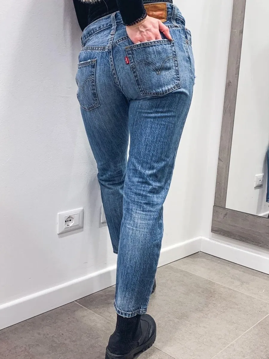 Jeans lunghi Levi's Vintage a caramella con strappi