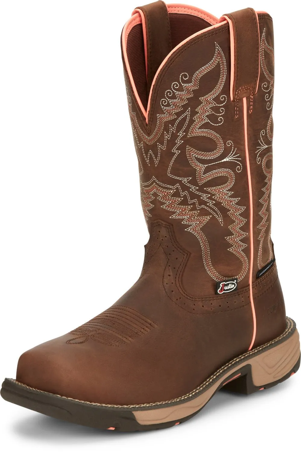 Justin 11in CT Womens Rural Chocolate Rush Leather Work Boots