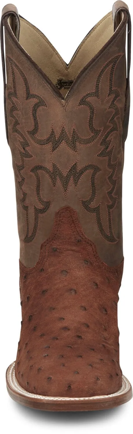 Justin 11in Mens Tan Belmont Leather Cowboy Boots