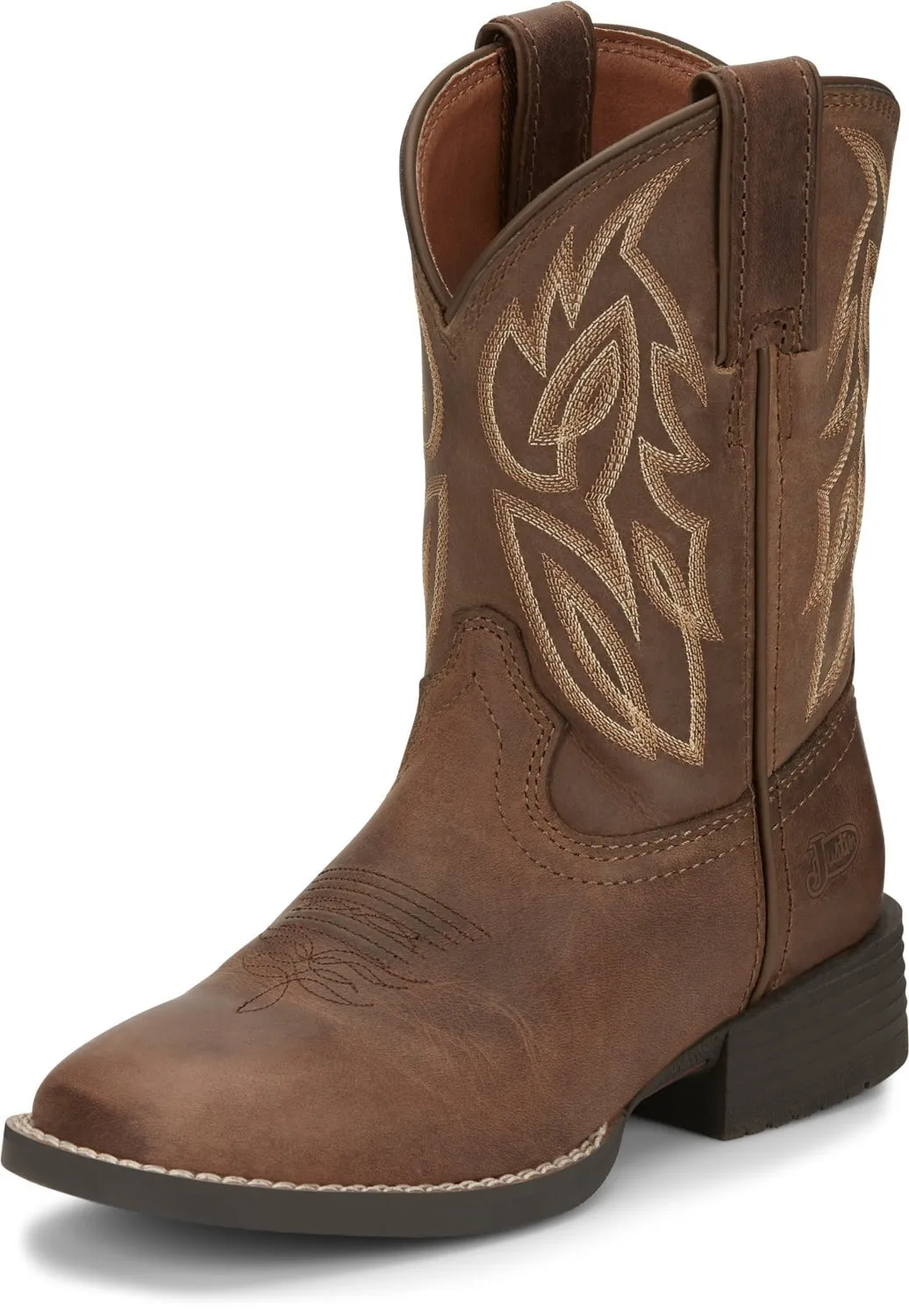 Justin 8in Square Toe Dusky Canter Junior Leather Cowboy Boots 11 D