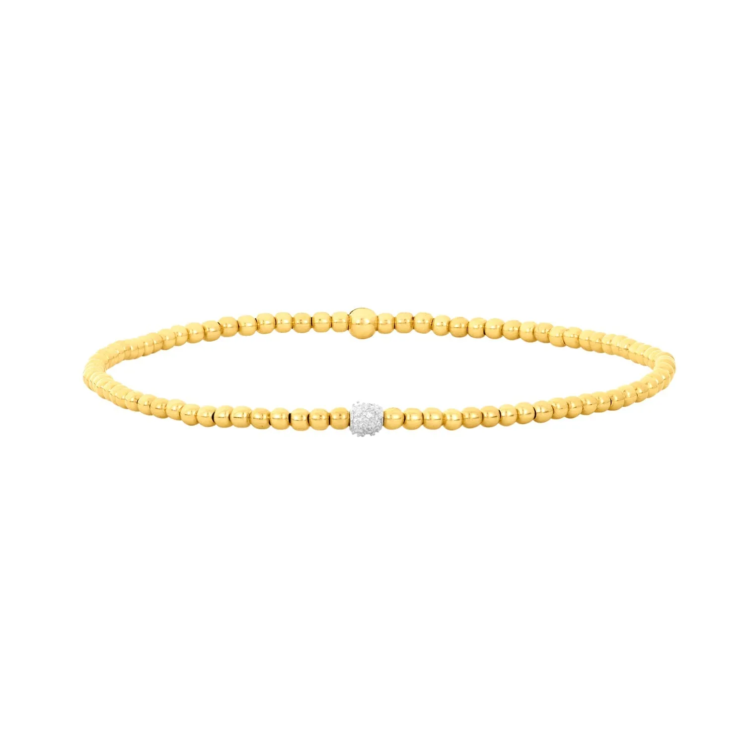 Karen Lazar Design 2MM Signature Bracelet with 14K Diamond Bead