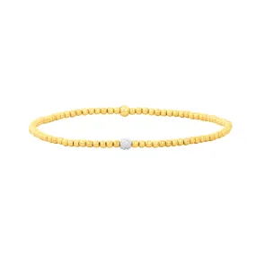 Karen Lazar Design 2MM Signature Bracelet with 14K Diamond Bead