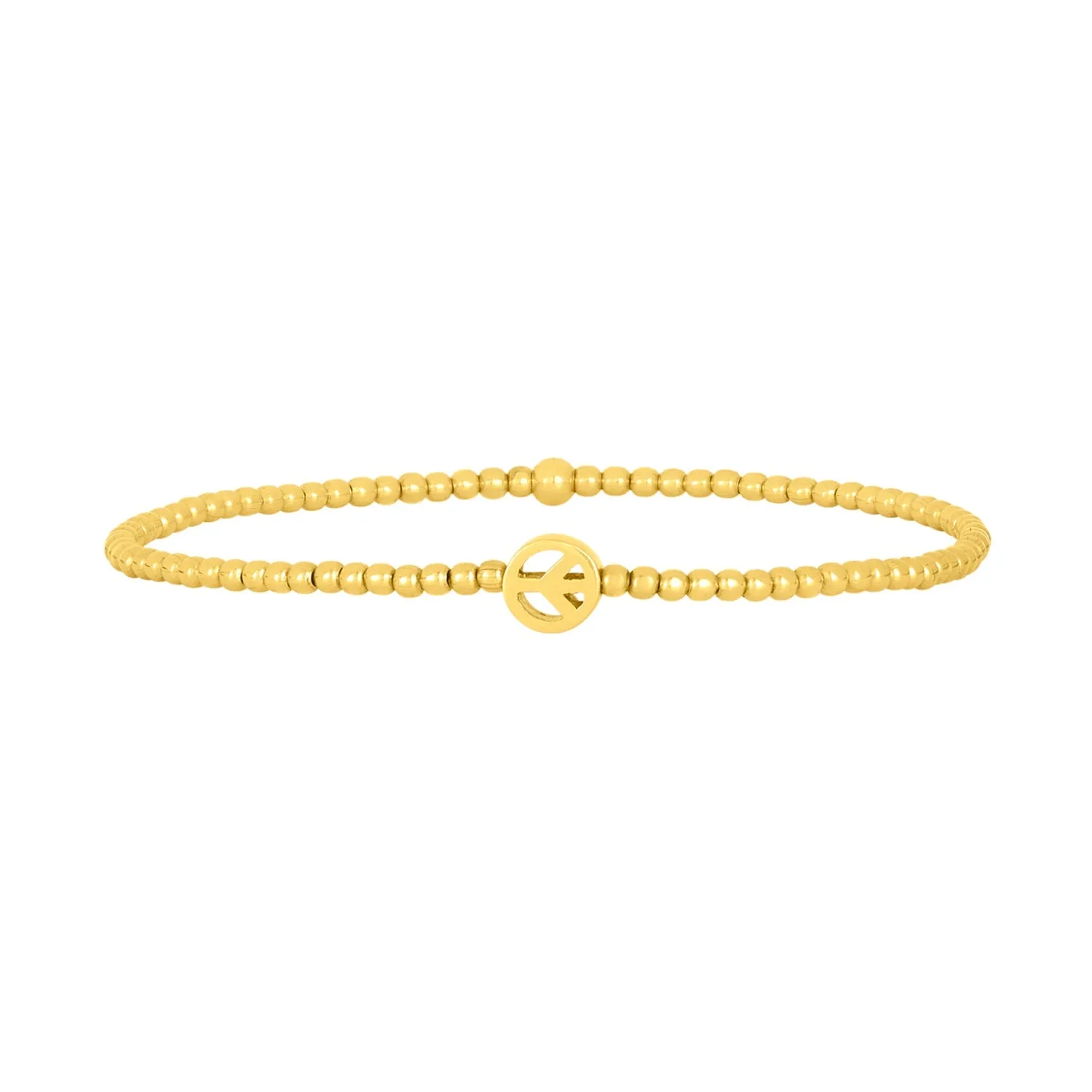 Karen Lazar Design 2mm Signature Bracelet with 14K Peace Sign Bead