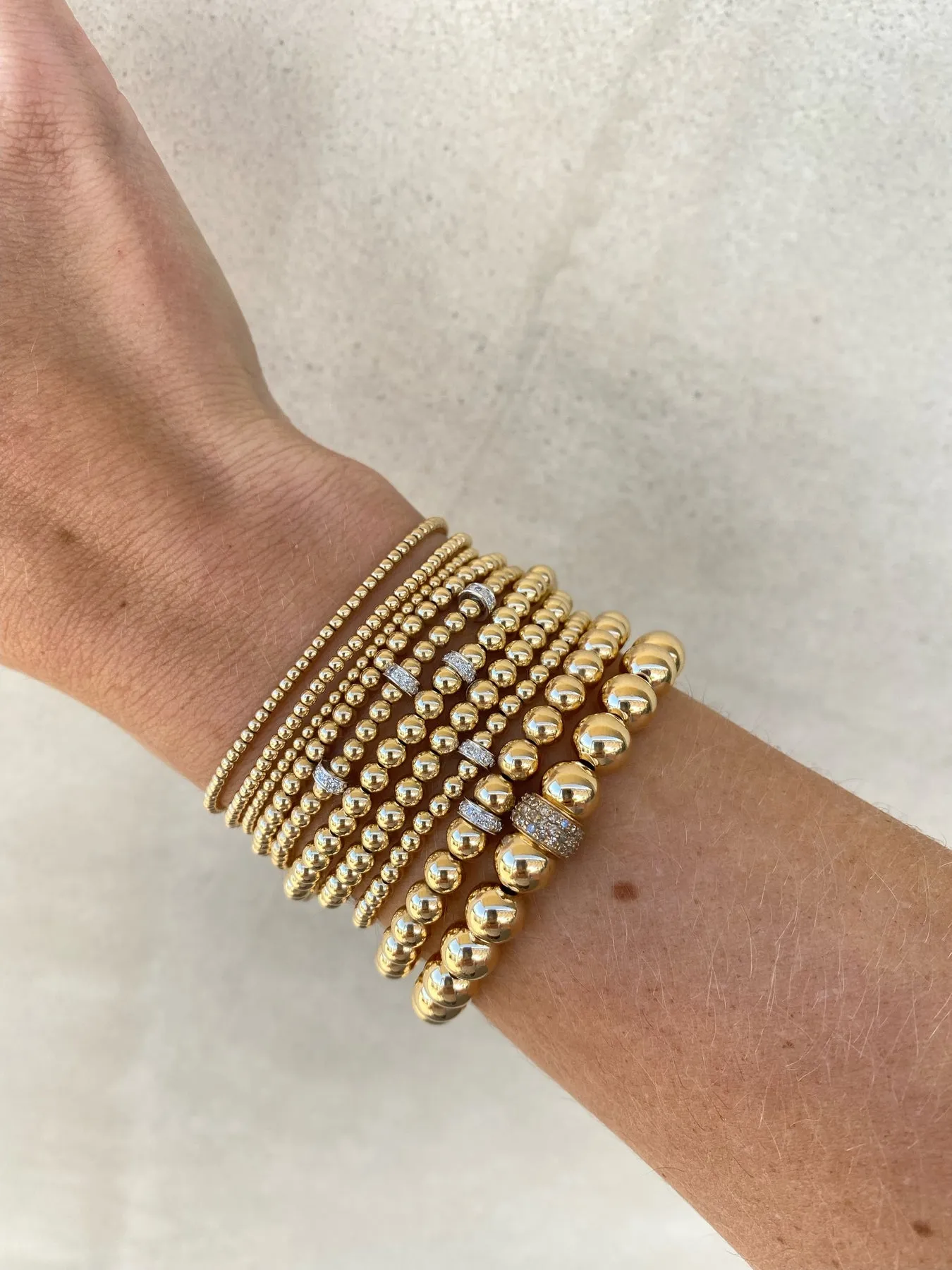 Karen Lazar Design 3MM Signature Bracelet with 3 14K Diamond Rondelles