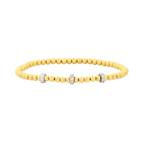 Karen Lazar Design 3MM Signature Bracelet with 3 14K Diamond Rondelles