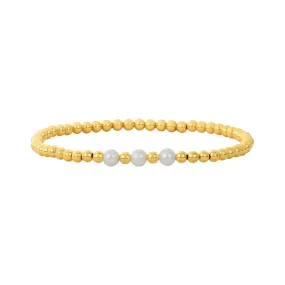 Karen Lazar Design 3MM Signature Bracelet with 3 White Pearl Pattern