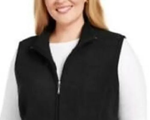 Karen Scott Women's Plus Size Zip-Front Vest Black Size 3X