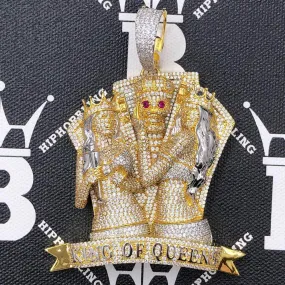 King Of Queens Skull CZ Hip Hop Bling Bling Pendant