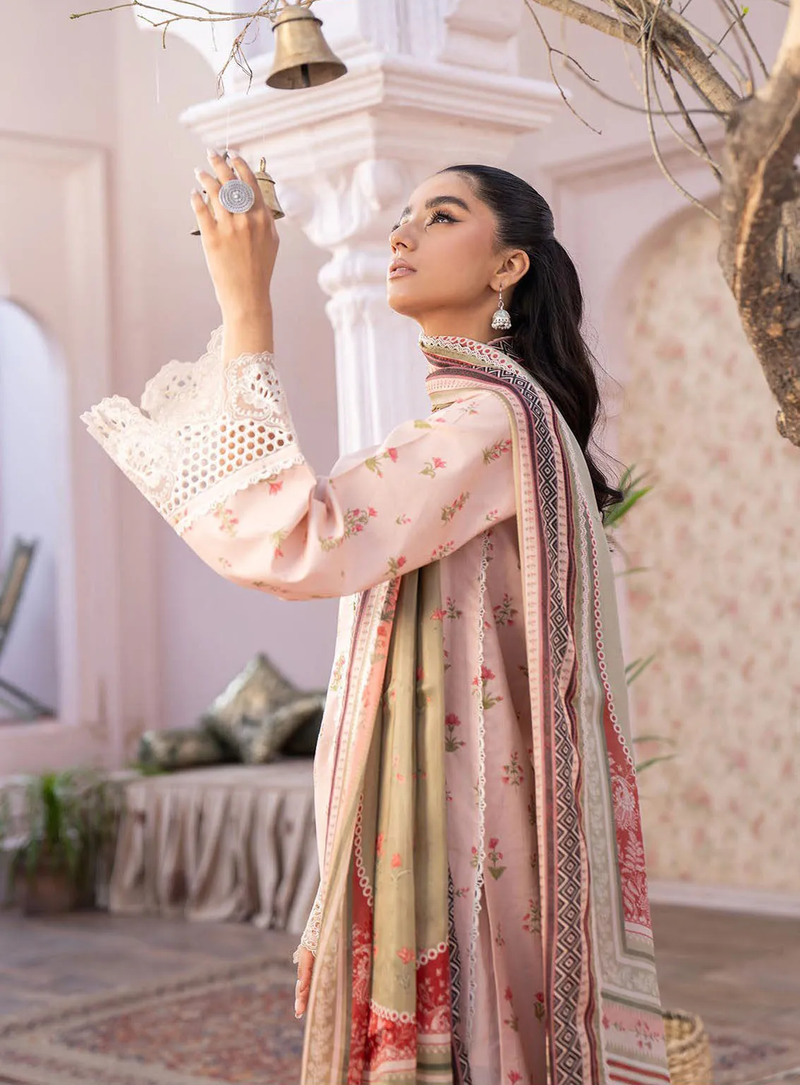 Lamhay By Bin Ilyas Luxury Embroidered Lawn 3 Piece Unstitched Suit BI24LLEL D-102