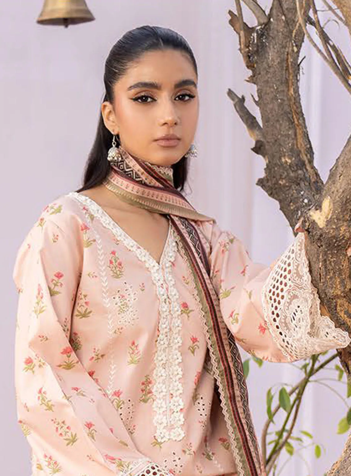 Lamhay By Bin Ilyas Luxury Embroidered Lawn 3 Piece Unstitched Suit BI24LLEL D-102