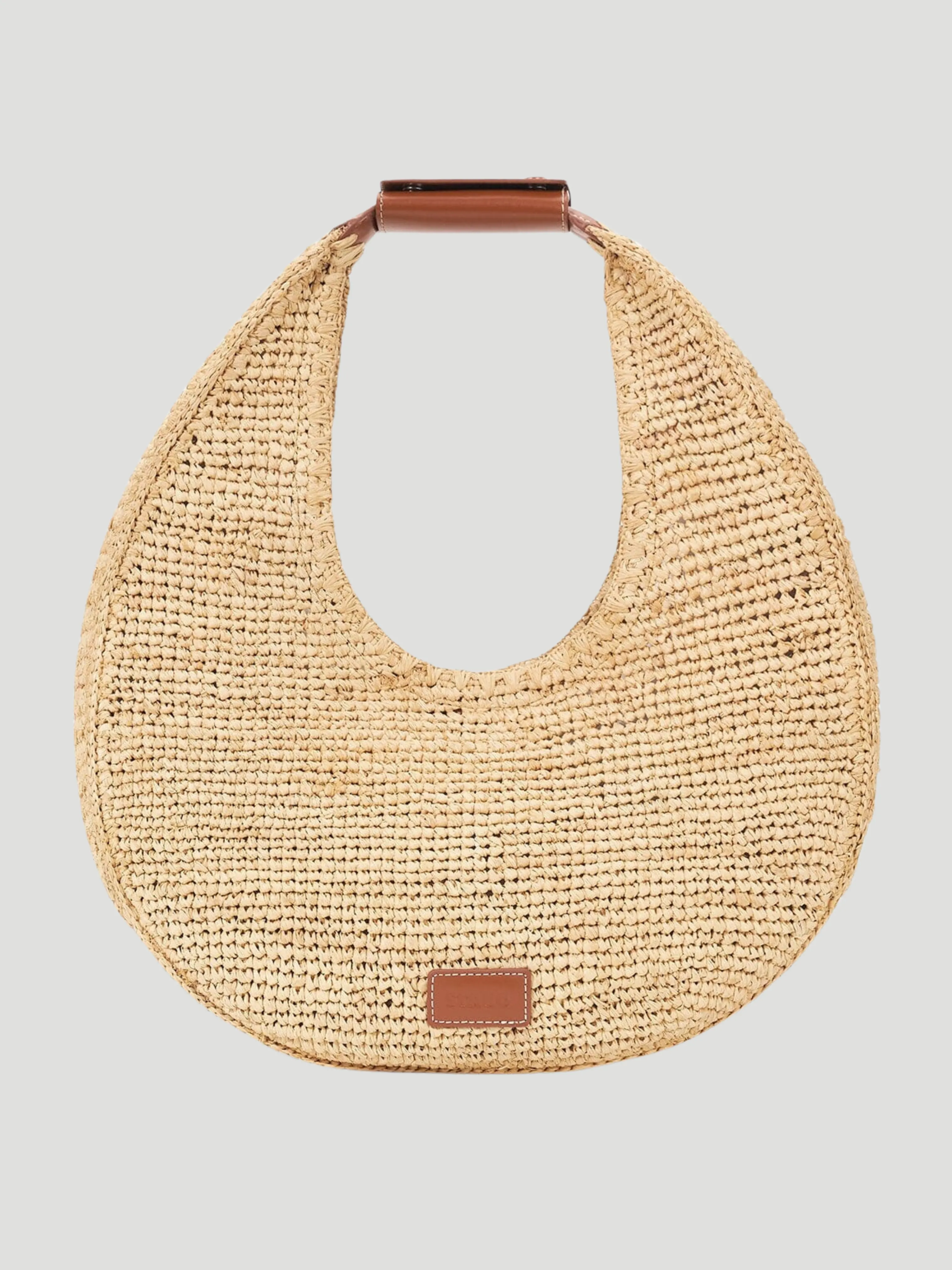 Large Moon Raffia Tote Bag