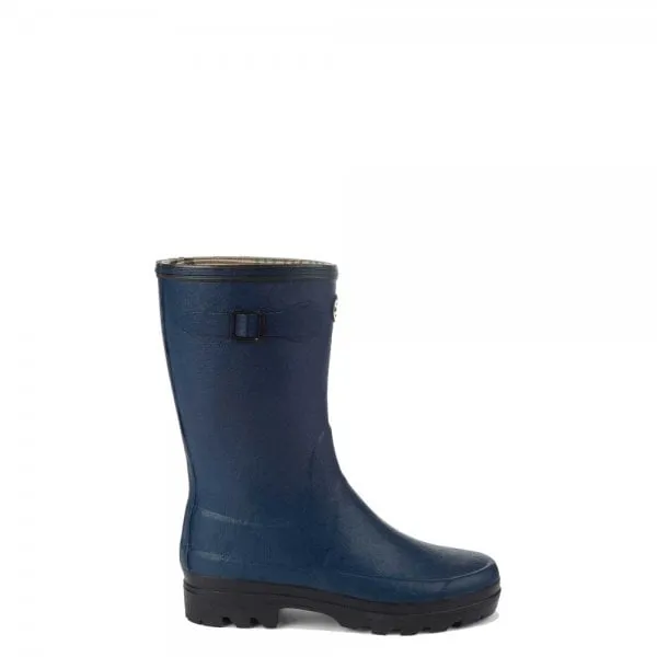 Le Chameau Womens Giverny Jersey Lined Bottillon Wellington Boot in Marine