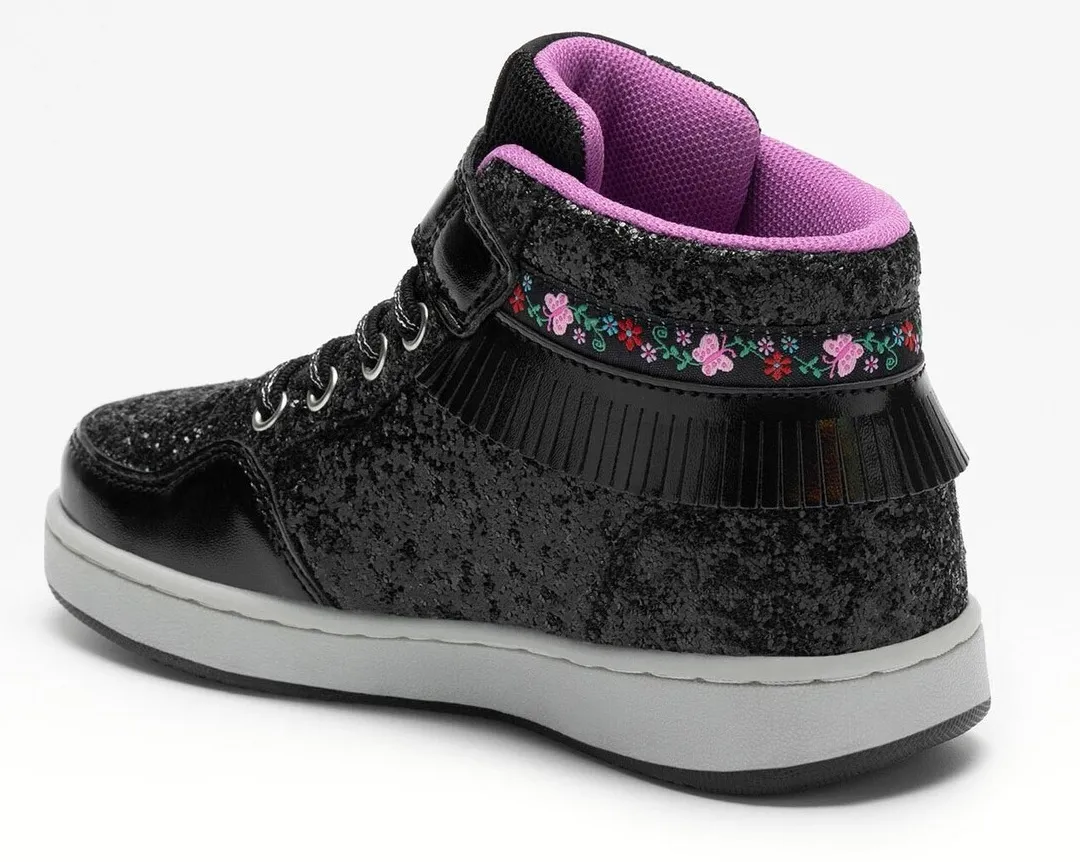 LELLI KELLY LKAA 8078 FRANGETTA MIX GLITTER HI-TOPS BOOTS BLACK