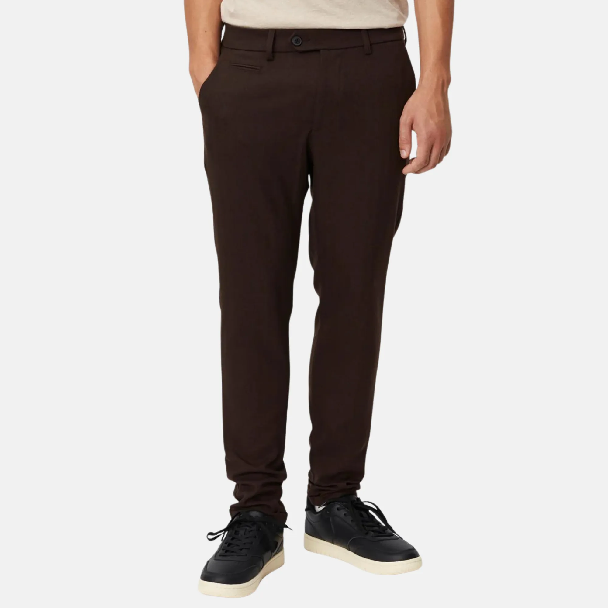 Les Deux Ebony Brown Como Herringbone Suit Pants