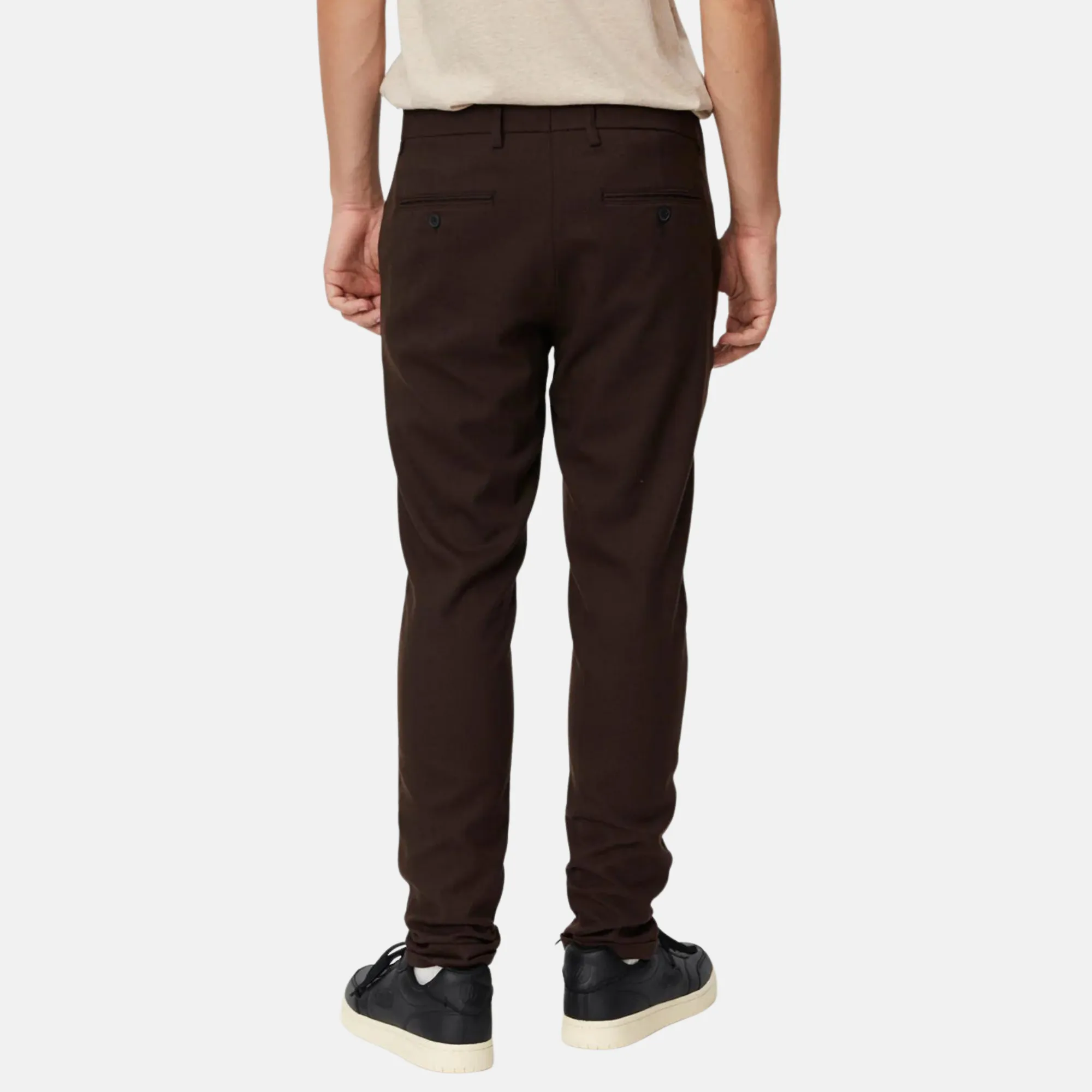 Les Deux Ebony Brown Como Herringbone Suit Pants