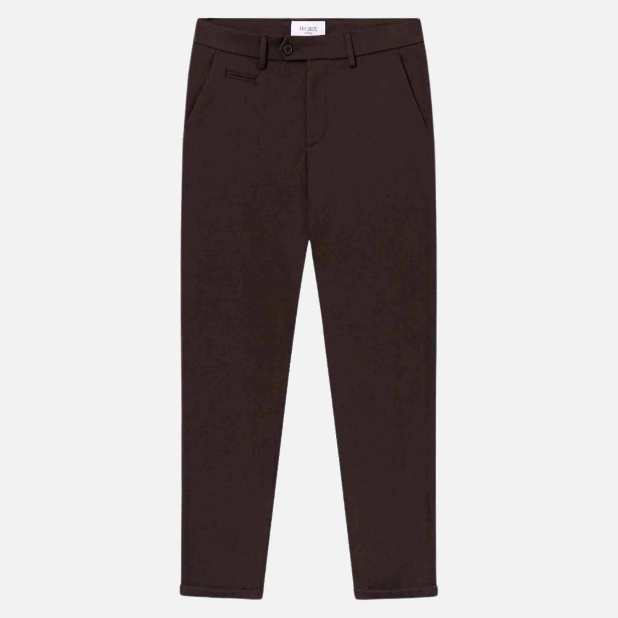 Les Deux Ebony Brown Como Herringbone Suit Pants