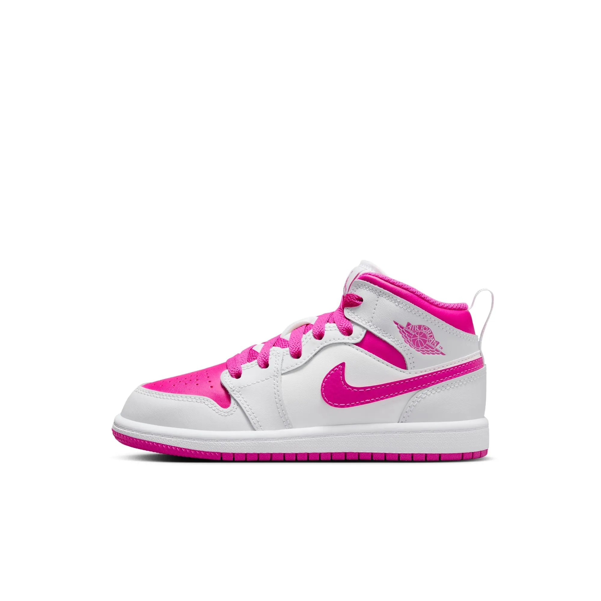 Little Kid's Jordan 1 Mid - IRIS WHISPER/FIRE PINK-WHITE