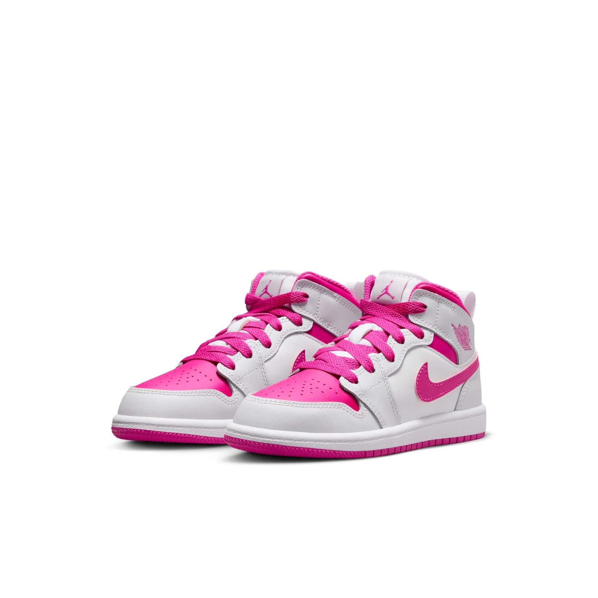 Little Kid's Jordan 1 Mid - IRIS WHISPER/FIRE PINK-WHITE