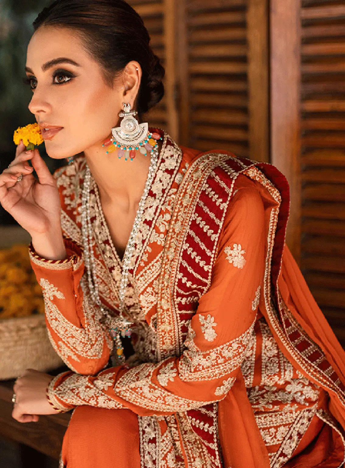 Luxe By Azure Embroidered Chiffon Unstitched 3 Piece Suit - AZU23L AS-115 GRANDEUR GLAM