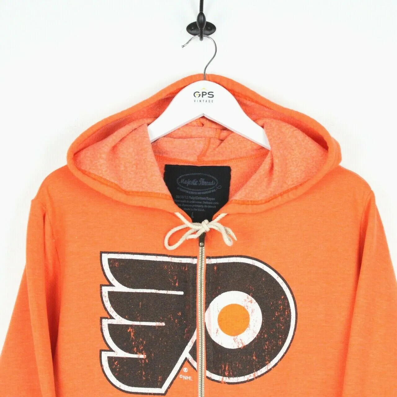 MAJESTIC Philadephia FLYERS Hoodie Orange | Large