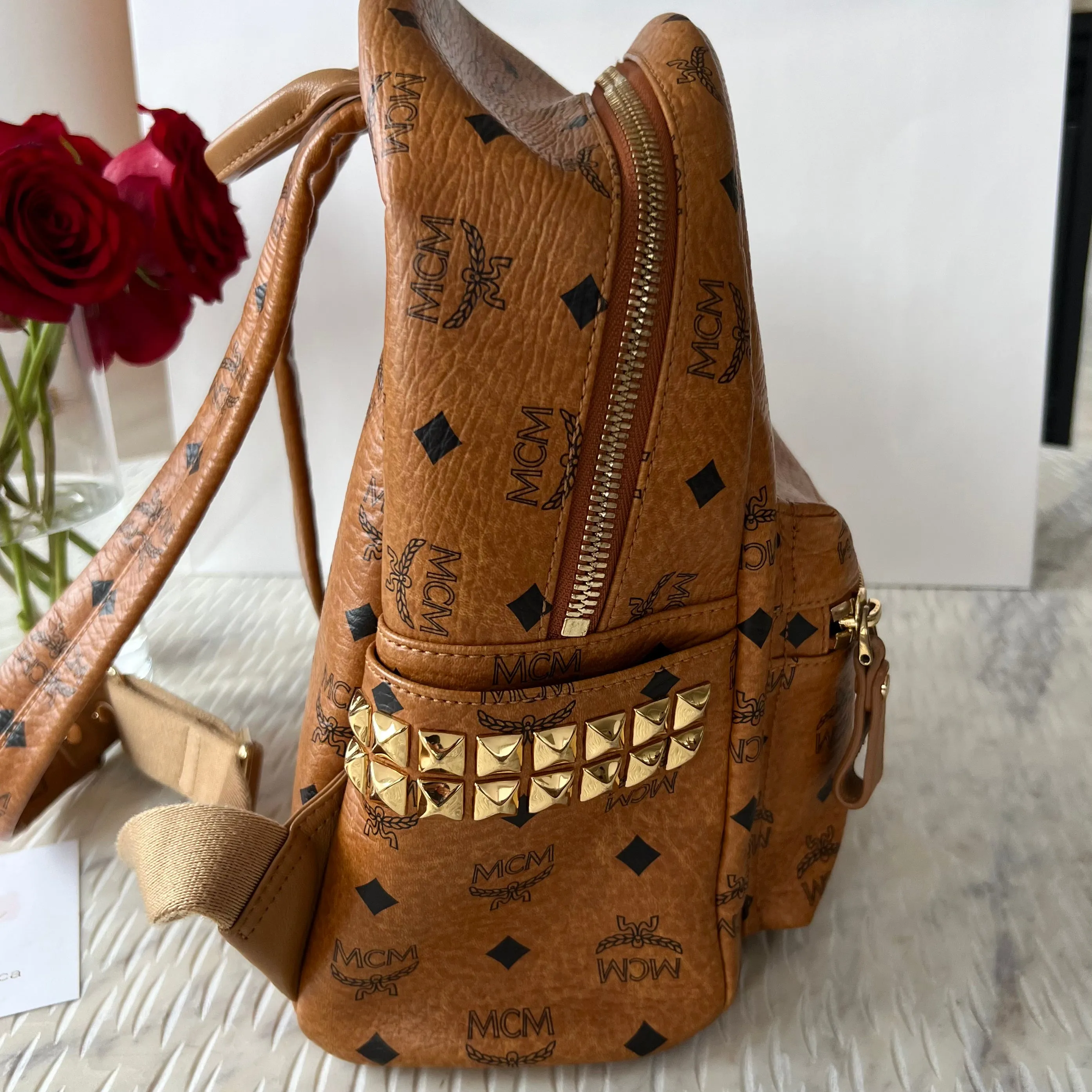 MCM Stark Stud Embellished Backpack