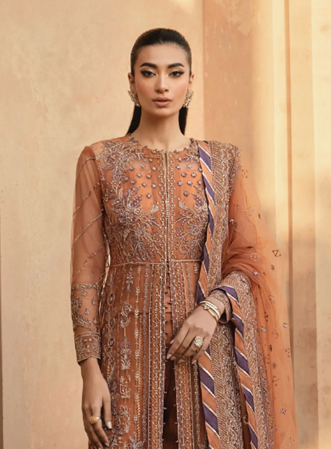 Mehr-un-Nissa By Florent Embroidered Net Unstitched 4 Piece Suit - FL23MN FL-05