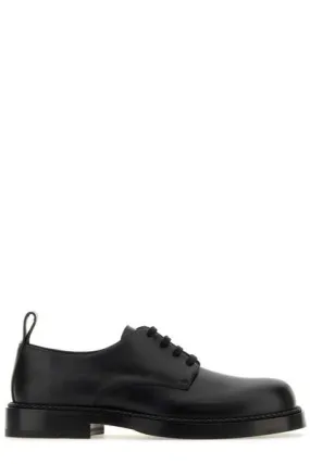 Men's Black Lace-Up Calfskin Shoes for FW24 by Bottega Veneta