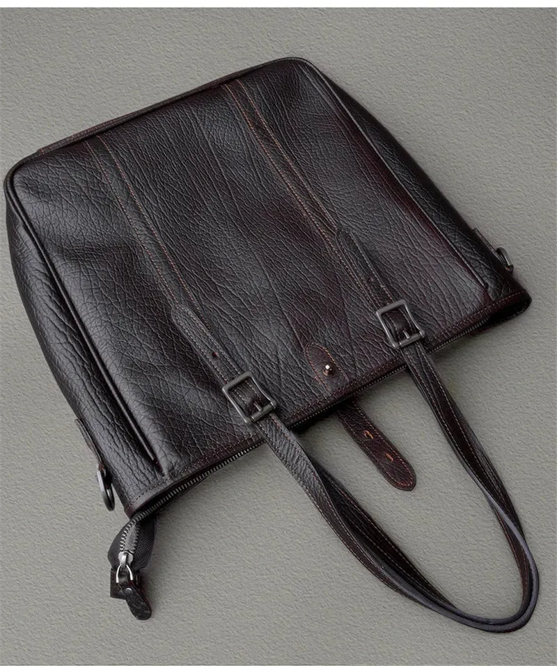 Men's Vintage Genuine Leather Large Capacity Crossbody Handbag